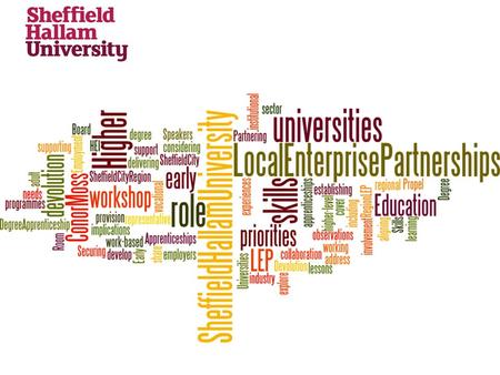 Devolution, Local Enterprise Partnerships and Universities: early observations from Sheffield City Region Conor Moss Director of Education and Employer.