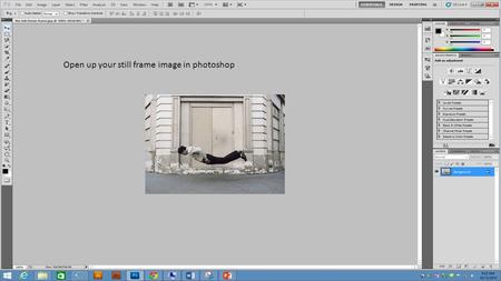 Open up your still frame image in photoshop. Create a copy of the Background copy.