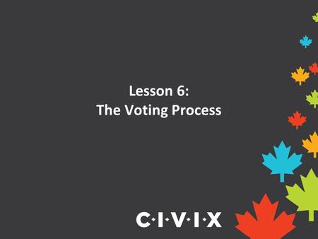 Lesson 6: The Voting Process. Opening Discussion Have you ever voted for something before? How was the winner decided? Did you think the process was fair?