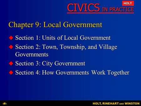 Chapter 9: Local Government