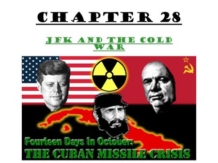 Chapter 28 JFK and the Cold War. The 1960 Campaign The Republican Party Nominates former Vice President Richard Nixon. The Democratic Party Nominates.