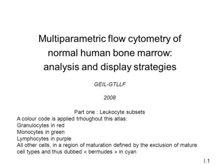 Multiparametric flow cytometry of normal human bone marrow: