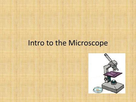 Intro to the Microscope. Parts of a Microscope Objective Lens: Lens that receives the first rays of light from the light source. 3 magnifications: