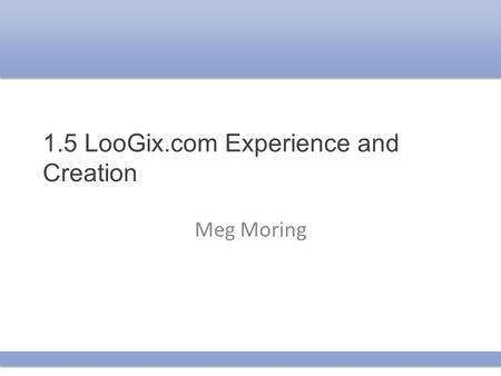 1.5 LooGix.com Experience and Creation Meg Moring.