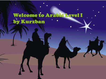 Welcome to Arabic Level I by Kurzban. Lesson 9: Objectives:  Review  Identifying Letter Haa, Mim, lam, and kaf  objects from immediate environment.