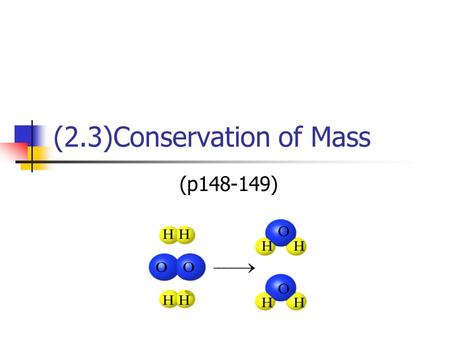 (2.3)Conservation of Mass