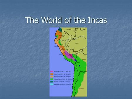 The World of the Incas. Early Peoples of Peru Chavin Chavin Built huge temple complex Built huge temple complex Arts & religion influenced later peoples.