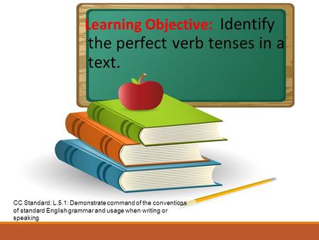 Learning Objective: Identify the perfect verb tenses in a text.