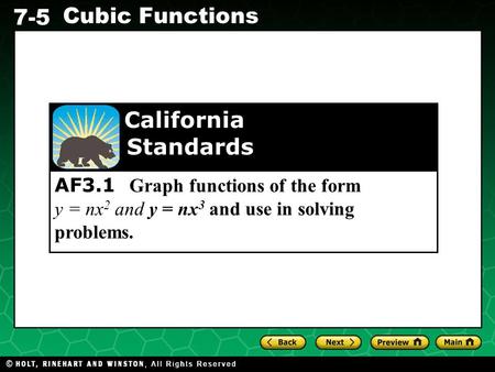 Standards California AF3.1 Graph functions of the form