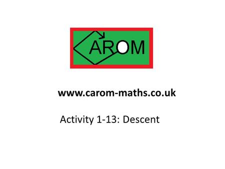 Activity 1-13: Descent www.carom-maths.co.uk. This problem is due to Euler. Task: Show that the equation x 3 + 2y 3 + 4z 3 = 0 has the sole solution (0,