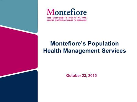 Montefiore’s Population Health Management Services