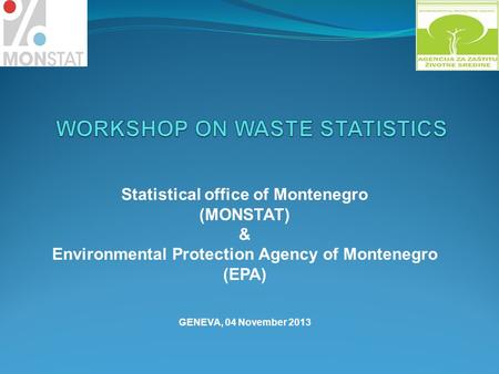 Statistical office of Montenegro (MONSTAT) & Environmental Protection Agency of Montenegro (EPA) GENEVA, 04 November 2013.