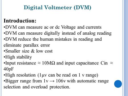 Digital Voltmeter (DVM)