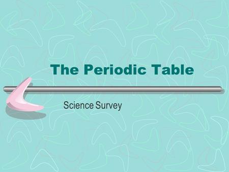 The Periodic Table Science Survey. Why is the Periodic Table important to me? The periodic table is the most useful tool to a chemist. You get to use.