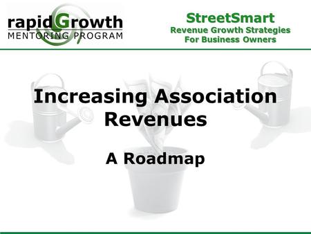 StreetSmart Revenue Growth Strategies For Business Owners Increasing Association Revenues A Roadmap.