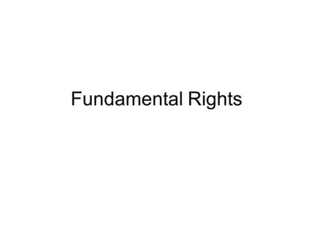 Fundamental Rights.