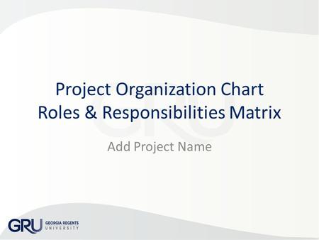 Project Organization Chart Roles & Responsibilities Matrix Add Project Name.