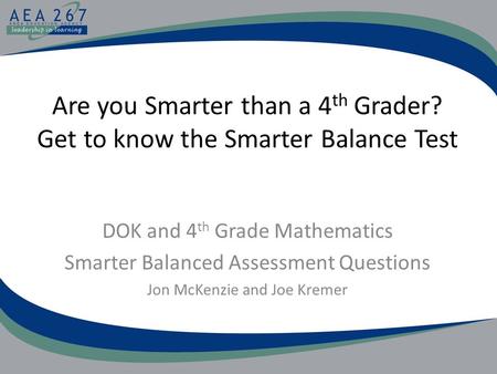 DOK and 4th Grade Mathematics Smarter Balanced Assessment Questions