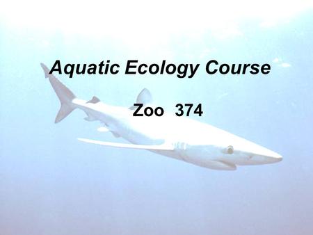 Aquatic Ecology Course Zoo 374