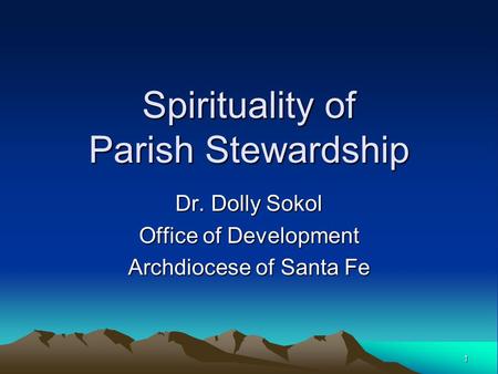 Spirituality of Parish Stewardship