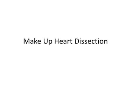 Make Up Heart Dissection. Introduction (Give details about the heart)