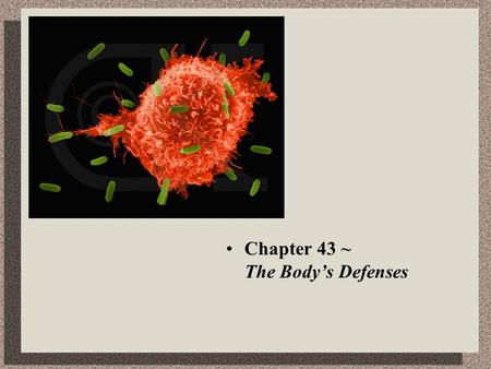Chapter 43 ~ The Body’s Defenses. Lines of Defense.