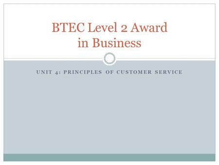 BTEC Level 2 Award in Business