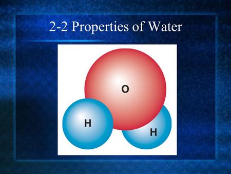 2-2 Properties of Water. The Water Molecule Like all molecules, a water molecule is neutral.