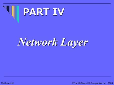 McGraw-Hill©The McGraw-Hill Companies, Inc., 2004 Network Layer PART IV.