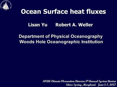 Ocean Surface heat fluxes
