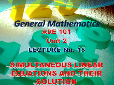 Understand the system of simultaneous linear equations. Solve the system of simultaneous linear equations involving two variables. Students and Teachers.