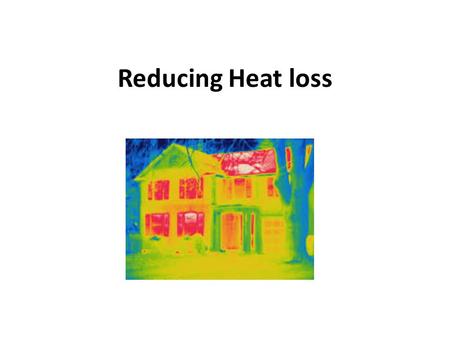 Reducing Heat loss.