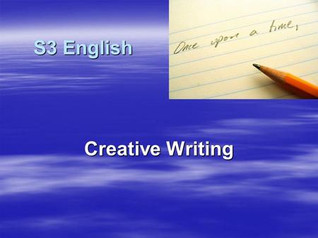 S3 English Creative Writing. Good Morning S3!  In today’s lesson, we will…  Learn about DICTION.  Learn about CONNOTATIONS.  Practice descriptive.