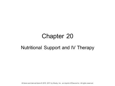 Nutritional Support and IV Therapy