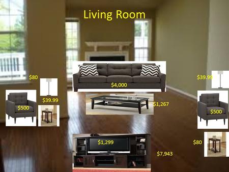 Living Room $4,000 $500 $1,267 $7,943 $80 $1,299 $39.99.