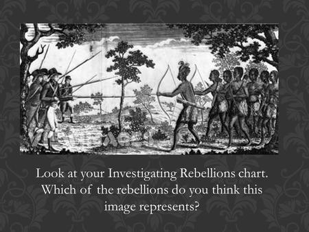Look at your Investigating Rebellions chart. Which of the rebellions do you think this image represents?