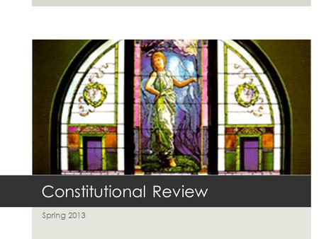 Constitutional Review Spring 2013. Term Goals  Create strong sense of purpose and mission for student government.  Make student government more efficient.