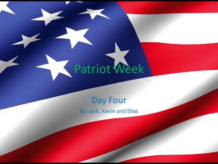 Patriot Week Day Four By: Jack, Kevin and Elias. Intro In this presentation you will learn about gender equality. It gives equal rights to woman and men.