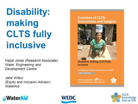 Disability: making CLTS fully inclusive