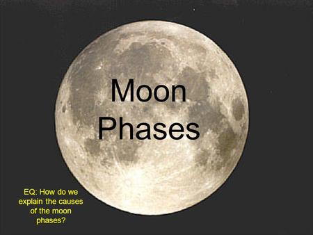 EQ: How do we explain the causes of the moon phases?