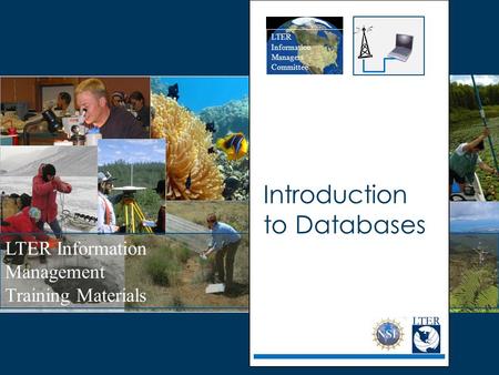 LTER Information Management Training Materials LTER Information Managers Committee Introduction to Databases.
