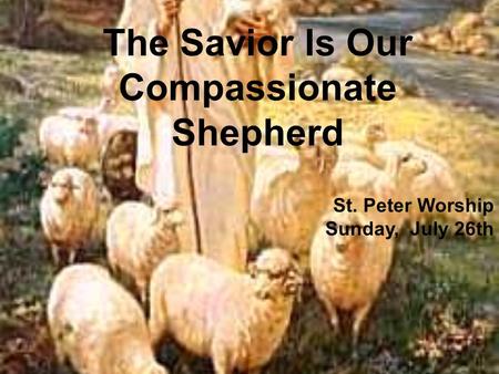 The Savior Is Our Compassionate Shepherd St. Peter Worship Sunday, July 26th.