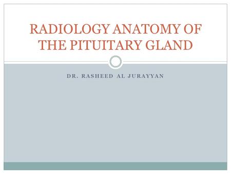 RADIOLOGY ANATOMY OF THE PITUITARY GLAND