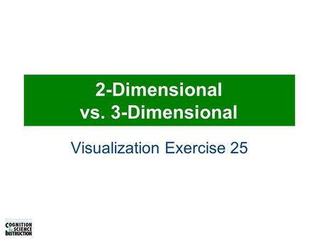 2-Dimensional vs. 3-Dimensional Visualization Exercise 25.