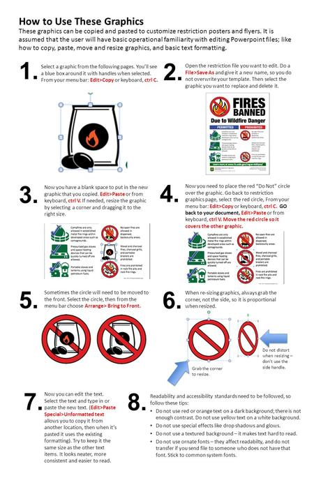 How to Use These Graphics These graphics can be copied and pasted to customize restriction posters and flyers. It is assumed that the user will have basic.