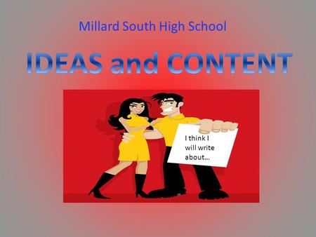 Millard South High School I think I will write about…