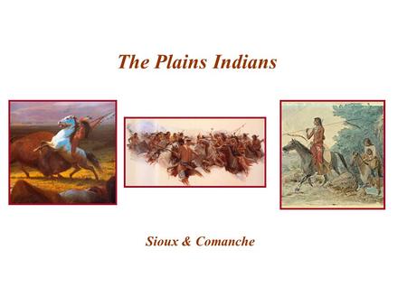 The Plains Indians Sioux & Comanche.
