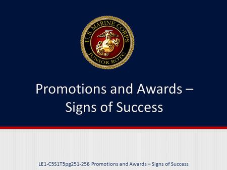 LE1-C5S1T5pg251-256 Promotions and Awards – Signs of Success.