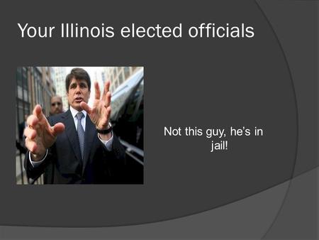 Your Illinois elected officials Not this guy, he’s in jail!