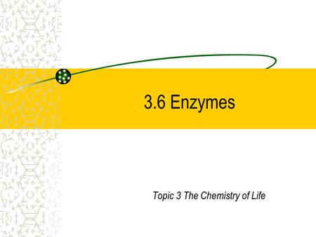 Topic 3 The Chemistry of Life